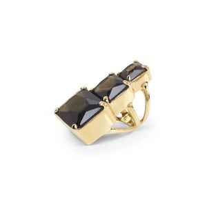 BCBG oversized triple stone statement ring